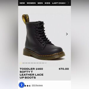 Dr. Martens Black Toddler Leather Boot